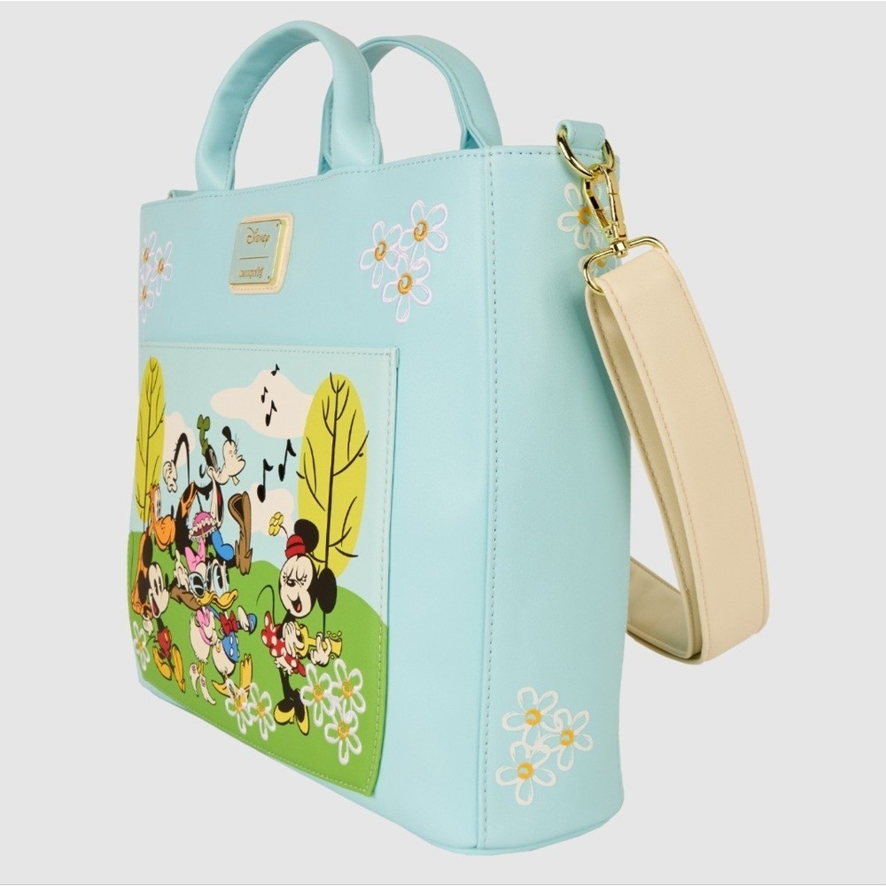 NWT Loungefly Mickey & Friends Park Day Convertible Backpack Tote Crossbody Bag - Picture 3 of 5